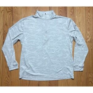 Straight Down Golf 1/4 Zip Pullover Mens XL Camo Performance Quarter Zip Gray